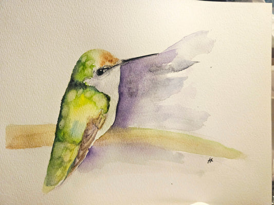 Watercolor Hummingbird